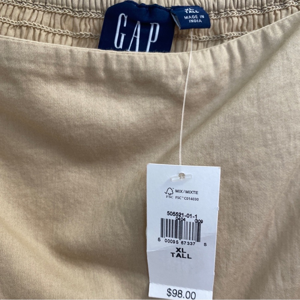 GAP Puff Tiered Midi Dress in Sand Khaki Tan Size XL Tall NWT - Picture 7 of 11